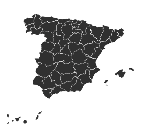 Carte de l'Espagne avec les villes partenaires